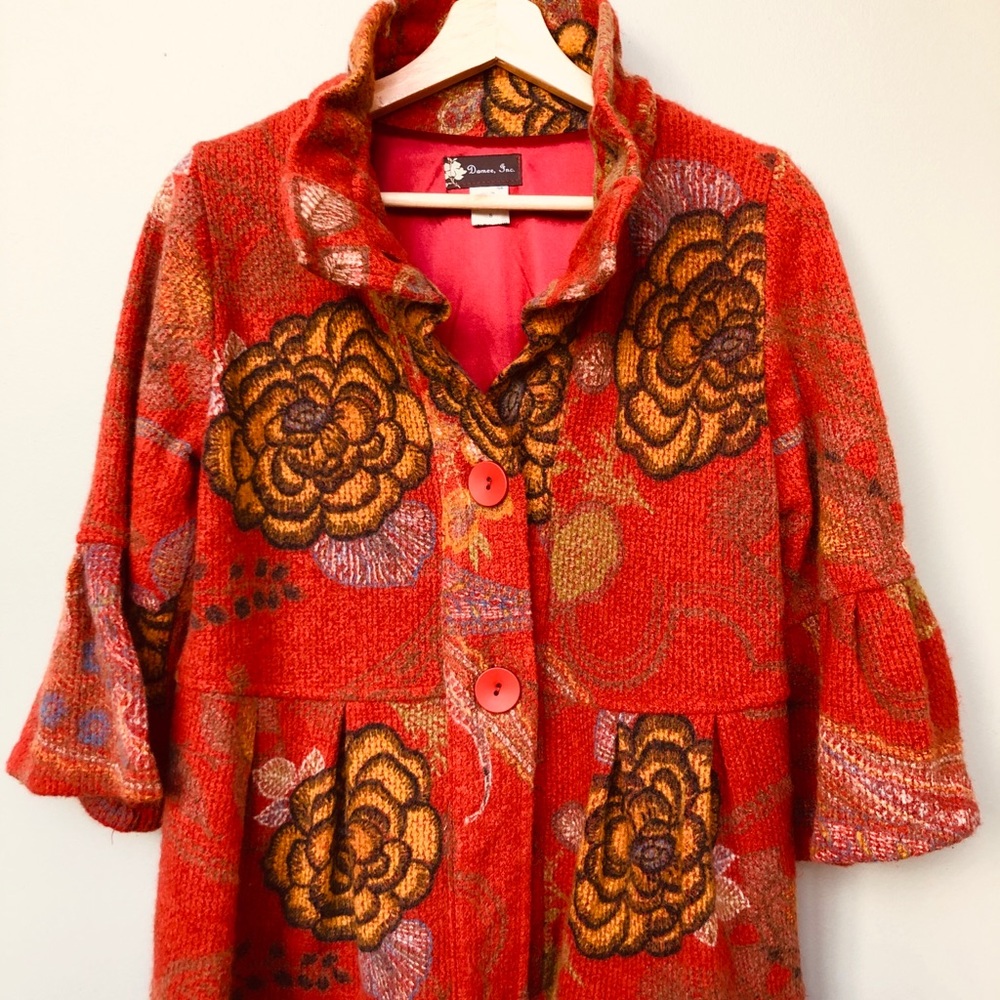 Damee, Inc 3 Button Jacket Size Small Color-Orange - image 1